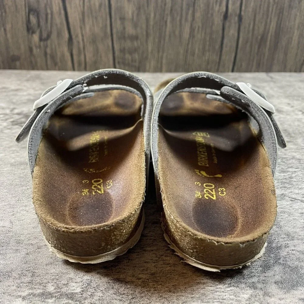 Birkenstock Womens Arizona Silver Glitter Leather EU Size 34  / US Size 3 - Picture 5 of 7